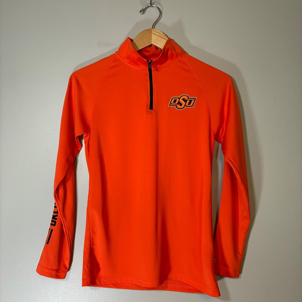 Colosseum Oklahoma State Cowboys Youth Orange Quarter Zip Pullover M 12-14